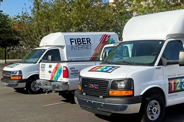 123 Net branded service vans