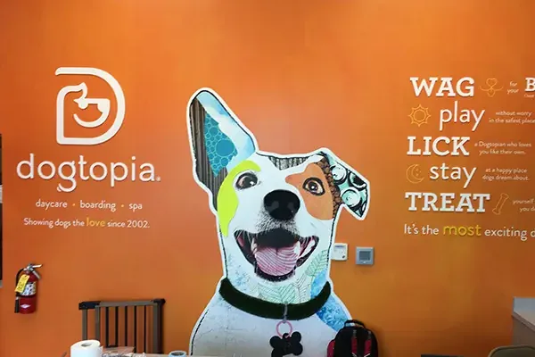 Dogtopia interior wall mural
